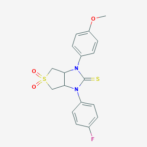 1-(4-fluorophenyl)-3-(4-methoxyphenyl)tetrahydro-1H-thieno[3,4-d]imidazole-2(3H)-thione 5,5-dioxide