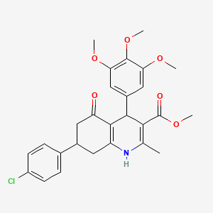 molecular formula C27H28ClNO6 B4885600 methyl 7-(4-chlorophenyl)-2-methyl-5-oxo-4-(3,4,5-trimethoxyphenyl)-1,4,5,6,7,8-hexahydro-3-quinolinecarboxylate 