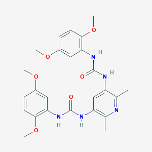molecular formula C25H29N5O6 B488562 1-(2,5-Dimethoxyphenyl)-3-[5-[(2,5-dimethoxyphenyl)carbamoylamino]-2,6-dimethylpyridin-3-yl]urea CAS No. 622789-78-0
