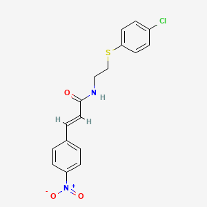 molecular formula C17H15ClN2O3S B4885630 N-{2-[(4-chlorophenyl)thio]ethyl}-3-(4-nitrophenyl)acrylamide 