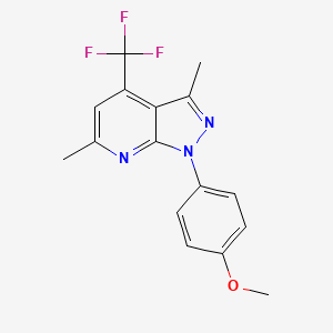 molecular formula C16H14F3N3O B4885633 1-(4-methoxyphenyl)-3,6-dimethyl-4-(trifluoromethyl)-1H-pyrazolo[3,4-b]pyridine 