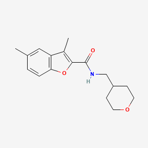 molecular formula C17H21NO3 B4885669 3,5-dimethyl-N-(tetrahydro-2H-pyran-4-ylmethyl)-1-benzofuran-2-carboxamide 