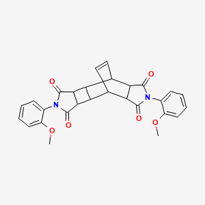 molecular formula C28H24N2O6 B4885675 5,12-bis(2-methoxyphenyl)-5,12-diazapentacyclo[7.5.2.0~2,8~.0~3,7~.0~10,14~]hexadec-15-ene-4,6,11,13-tetrone 