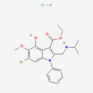 molecular formula C22H26BrClN2O4 B4885684 ethyl 6-bromo-4-hydroxy-2-[(isopropylamino)methyl]-5-methoxy-1-phenyl-1H-indole-3-carboxylate hydrochloride 