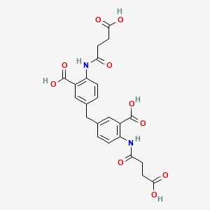 molecular formula C23H22N2O10 B4885691 3,3'-methylenebis{6-[(3-carboxypropanoyl)amino]benzoic acid} 