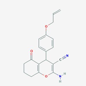 molecular formula C19H18N2O3 B4885728 4-[4-(allyloxy)phenyl]-2-amino-5-oxo-5,6,7,8-tetrahydro-4H-chromene-3-carbonitrile 