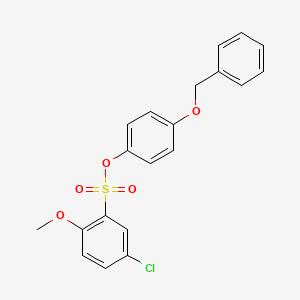 molecular formula C20H17ClO5S B4885736 4-(benzyloxy)phenyl 5-chloro-2-methoxybenzenesulfonate 