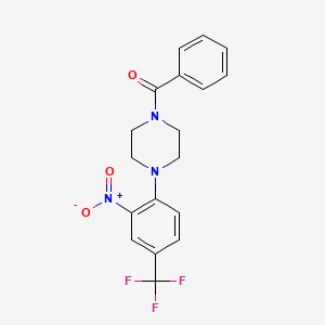 molecular formula C18H16F3N3O3 B4885739 1-benzoyl-4-[2-nitro-4-(trifluoromethyl)phenyl]piperazine 