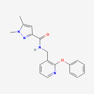 1,5-dimethyl-N-[(2-phenoxy-3-pyridinyl)methyl]-1H-pyrazole-3-carboxamide