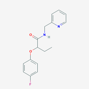 molecular formula C16H17FN2O2 B4885764 2-(4-fluorophenoxy)-N-(2-pyridinylmethyl)butanamide 