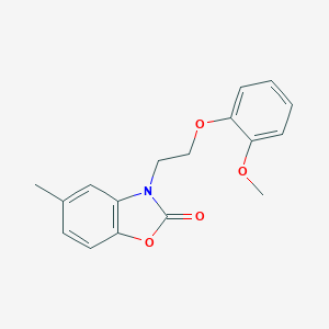 molecular formula C17H17NO4 B488580 3-(2-(2-methoxyphenoxy)ethyl)-5-methylbenzo[d]oxazol-2(3H)-one CAS No. 636987-29-6
