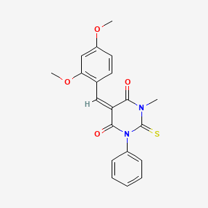 molecular formula C20H18N2O4S B4885809 5-(2,4-dimethoxybenzylidene)-1-methyl-3-phenyl-2-thioxodihydro-4,6(1H,5H)-pyrimidinedione 