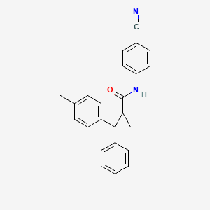 molecular formula C25H22N2O B4885812 N-(4-cyanophenyl)-2,2-bis(4-methylphenyl)cyclopropanecarboxamide 