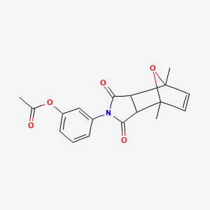 molecular formula C18H17NO5 B4885820 3-(1,7-dimethyl-3,5-dioxo-10-oxa-4-azatricyclo[5.2.1.0~2,6~]dec-8-en-4-yl)phenyl acetate 