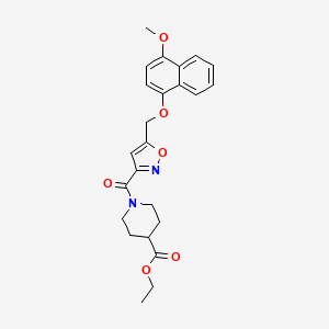 molecular formula C24H26N2O6 B4885827 ethyl 1-[(5-{[(4-methoxy-1-naphthyl)oxy]methyl}-3-isoxazolyl)carbonyl]-4-piperidinecarboxylate 