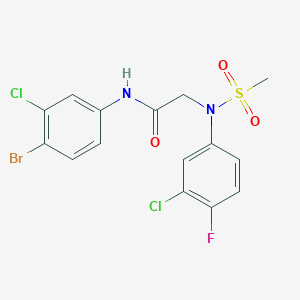 molecular formula C15H12BrCl2FN2O3S B4885834 N~1~-(4-bromo-3-chlorophenyl)-N~2~-(3-chloro-4-fluorophenyl)-N~2~-(methylsulfonyl)glycinamide 