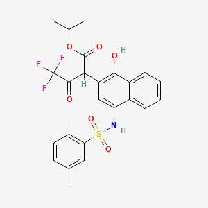 molecular formula C25H24F3NO6S B4885841 isopropyl 2-(4-{[(2,5-dimethylphenyl)sulfonyl]amino}-1-hydroxy-2-naphthyl)-4,4,4-trifluoro-3-oxobutanoate 