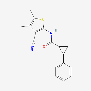 molecular formula C17H16N2OS B4885868 N-(3-cyano-4,5-dimethyl-2-thienyl)-2-phenylcyclopropanecarboxamide 