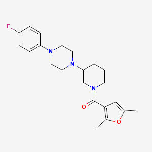 molecular formula C22H28FN3O2 B4885873 1-[1-(2,5-dimethyl-3-furoyl)-3-piperidinyl]-4-(4-fluorophenyl)piperazine 