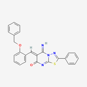 molecular formula C25H18N4O2S B4885879 6-[2-(benzyloxy)benzylidene]-5-imino-2-phenyl-5,6-dihydro-7H-[1,3,4]thiadiazolo[3,2-a]pyrimidin-7-one 