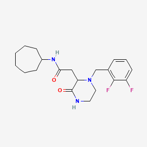 molecular formula C20H27F2N3O2 B4885884 N-cycloheptyl-2-[1-(2,3-difluorobenzyl)-3-oxo-2-piperazinyl]acetamide 