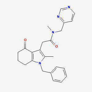 molecular formula C24H26N4O2 B4885889 2-(1-benzyl-2-methyl-4-oxo-4,5,6,7-tetrahydro-1H-indol-3-yl)-N-methyl-N-(4-pyrimidinylmethyl)acetamide 