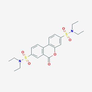 molecular formula C21H26N2O6S2 B488589 N3,N3,N8,N8-四乙基-6-氧代-6H-苯并[c]色烯-3,8-二磺酰胺 CAS No. 724437-55-2