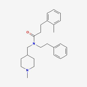 molecular formula C25H34N2O B4885891 3-(2-methylphenyl)-N-[(1-methyl-4-piperidinyl)methyl]-N-(2-phenylethyl)propanamide 