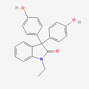 molecular formula C22H19NO3 B4885896 1-ethyl-3,3-bis(4-hydroxyphenyl)-1,3-dihydro-2H-indol-2-one 