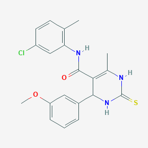 molecular formula C20H20ClN3O2S B4885903 N-(5-chloro-2-methylphenyl)-4-(3-methoxyphenyl)-6-methyl-2-thioxo-1,2,3,4-tetrahydro-5-pyrimidinecarboxamide 