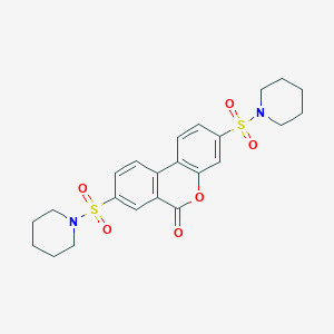 molecular formula C23H26N2O6S2 B488591 3,8-bis(1-piperidinylsulfonyl)-6H-benzo[c]chromen-6-one CAS No. 724437-57-4