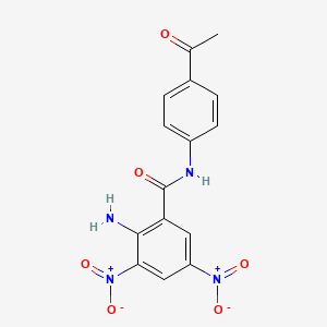 molecular formula C15H12N4O6 B4885916 N-(4-acetylphenyl)-2-amino-3,5-dinitrobenzamide 