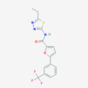 molecular formula C16H12F3N3O2S B488592 N-(5-ethyl-1,3,4-thiadiazol-2-yl)-5-[3-(trifluoromethyl)phenyl]-2-furamide CAS No. 627043-66-7