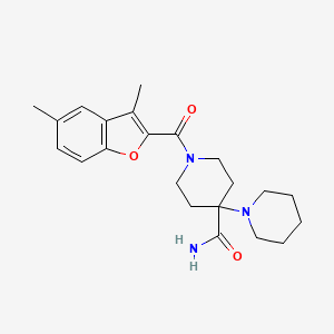 molecular formula C22H29N3O3 B4885922 1'-[(3,5-dimethyl-1-benzofuran-2-yl)carbonyl]-1,4'-bipiperidine-4'-carboxamide 