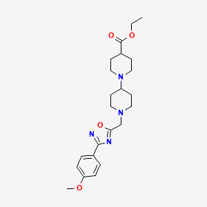 molecular formula C23H32N4O4 B4885932 ethyl 1'-{[3-(4-methoxyphenyl)-1,2,4-oxadiazol-5-yl]methyl}-1,4'-bipiperidine-4-carboxylate 