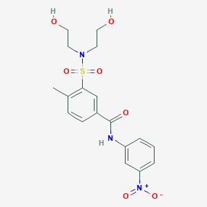 molecular formula C18H21N3O7S B4885938 3-{[bis(2-hydroxyethyl)amino]sulfonyl}-4-methyl-N-(3-nitrophenyl)benzamide 