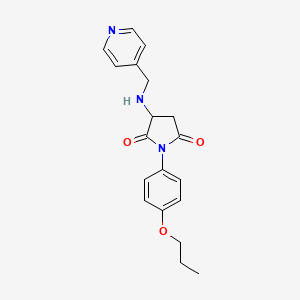 molecular formula C19H21N3O3 B4885949 1-(4-propoxyphenyl)-3-[(4-pyridinylmethyl)amino]-2,5-pyrrolidinedione 