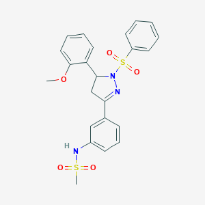 molecular formula C23H23N3O5S2 B488595 N-(3-(5-(2-甲氧基苯基)-1-(苯磺酰基)-4,5-二氢-1H-吡唑-3-基)苯基)甲磺酰胺 CAS No. 724437-59-6