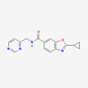 molecular formula C16H14N4O2 B4885952 2-cyclopropyl-N-(4-pyrimidinylmethyl)-1,3-benzoxazole-6-carboxamide 