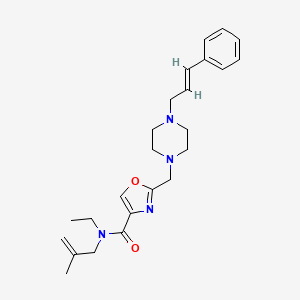molecular formula C24H32N4O2 B4885963 N-ethyl-N-(2-methyl-2-propen-1-yl)-2-({4-[(2E)-3-phenyl-2-propen-1-yl]-1-piperazinyl}methyl)-1,3-oxazole-4-carboxamide 