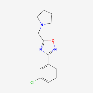 molecular formula C13H14ClN3O B4885968 3-(3-chlorophenyl)-5-(1-pyrrolidinylmethyl)-1,2,4-oxadiazole 