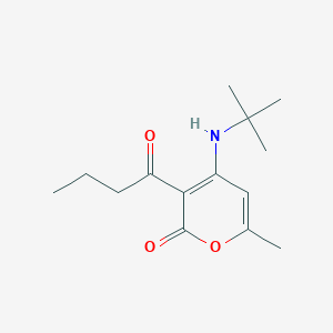 molecular formula C14H21NO3 B4885974 4-(tert-butylamino)-3-butyryl-6-methyl-2H-pyran-2-one 