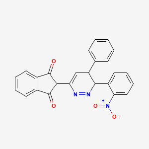molecular formula C25H17N3O4 B4885989 2-[6-(2-nitrophenyl)-5-phenyl-5,6-dihydro-3-pyridazinyl]-1H-indene-1,3(2H)-dione 
