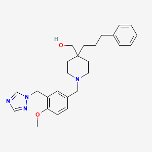 molecular formula C26H34N4O2 B4886018 [1-[4-methoxy-3-(1H-1,2,4-triazol-1-ylmethyl)benzyl]-4-(3-phenylpropyl)-4-piperidinyl]methanol 