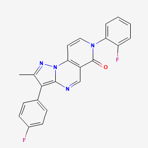 molecular formula C22H14F2N4O B4886022 7-(2-fluorophenyl)-3-(4-fluorophenyl)-2-methylpyrazolo[1,5-a]pyrido[3,4-e]pyrimidin-6(7H)-one 