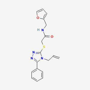 molecular formula C18H18N4O2S B4886040 2-[(4-allyl-5-phenyl-4H-1,2,4-triazol-3-yl)thio]-N-(2-furylmethyl)acetamide 