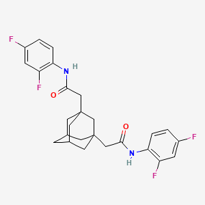molecular formula C26H26F4N2O2 B4886060 2,2'-tricyclo[3.3.1.1~3,7~]decane-1,3-diylbis[N-(2,4-difluorophenyl)acetamide] 