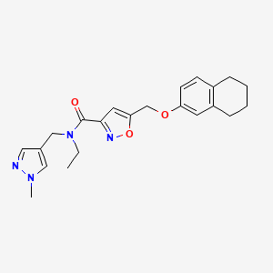 molecular formula C22H26N4O3 B4886068 N-ethyl-N-[(1-methyl-1H-pyrazol-4-yl)methyl]-5-[(5,6,7,8-tetrahydro-2-naphthalenyloxy)methyl]-3-isoxazolecarboxamide 