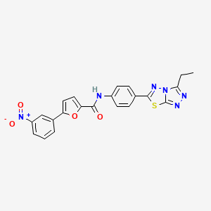 molecular formula C22H16N6O4S B4886075 N-[4-(3-ethyl[1,2,4]triazolo[3,4-b][1,3,4]thiadiazol-6-yl)phenyl]-5-(3-nitrophenyl)-2-furamide 