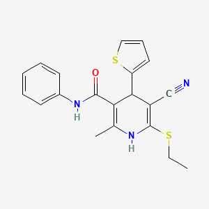 molecular formula C20H19N3OS2 B4886096 5-cyano-6-(ethylthio)-2-methyl-N-phenyl-4-(2-thienyl)-1,4-dihydro-3-pyridinecarboxamide 